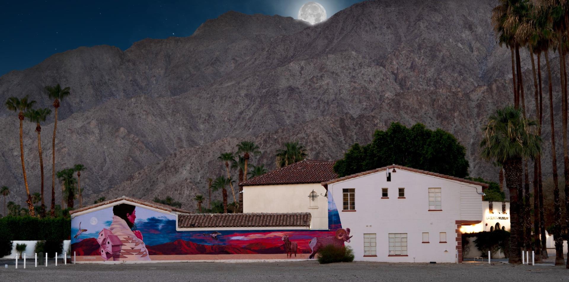 Bird Song La Quinta Mural Stars Moon at Dawn Final_Banner