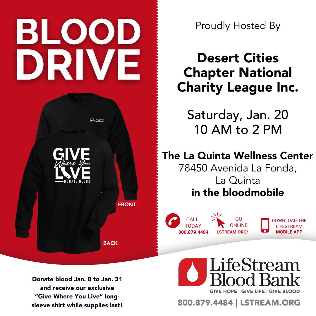 Desert Cities NCL 1-20 Blood Drive at LQ Wellness Center IG