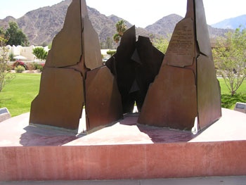 "La Quinta Mountain Ranges" three engraved bronze mountain ranges