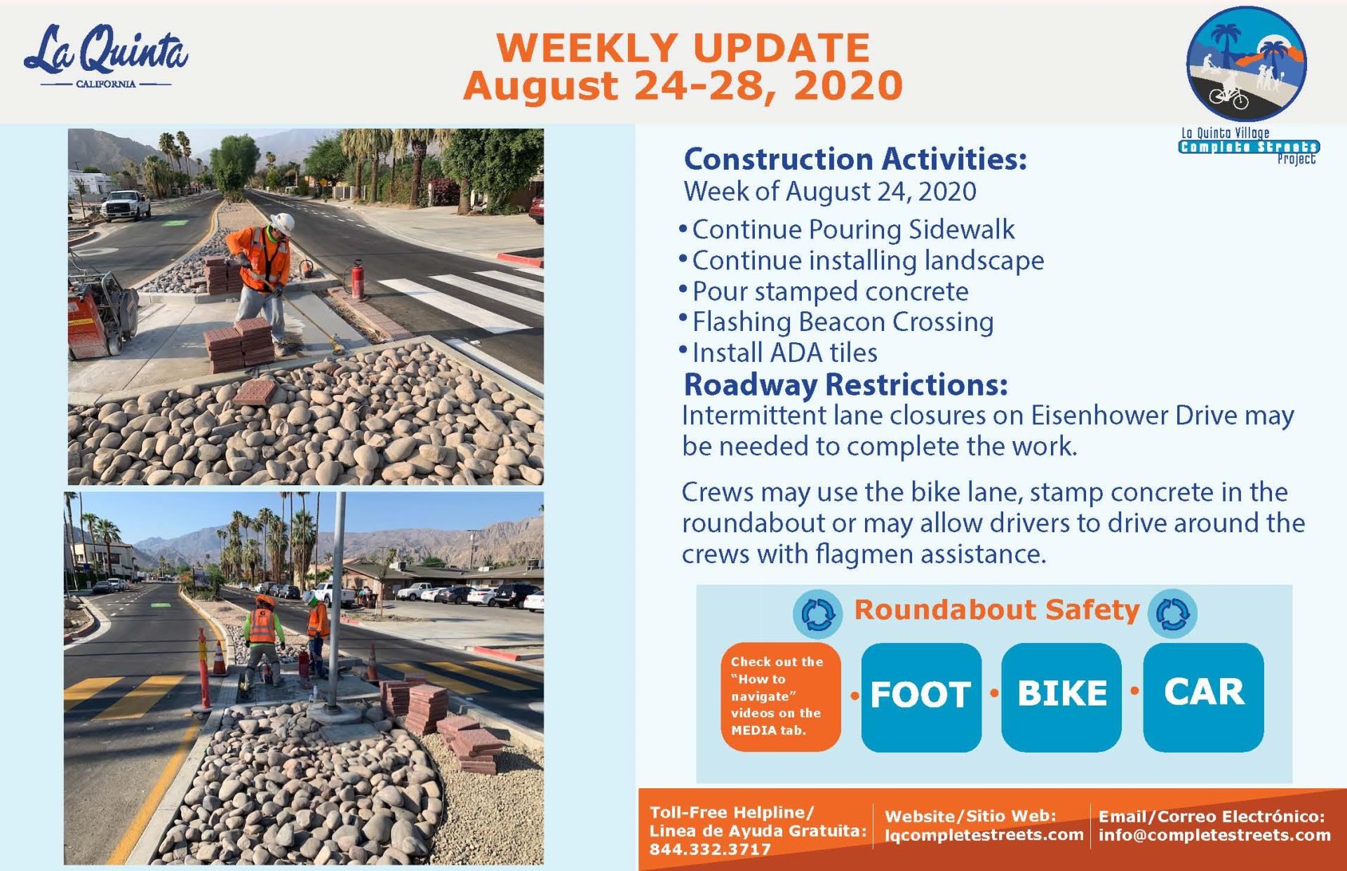 La Quinta Weekly Update Aug 24-28 2020 ENGLISH