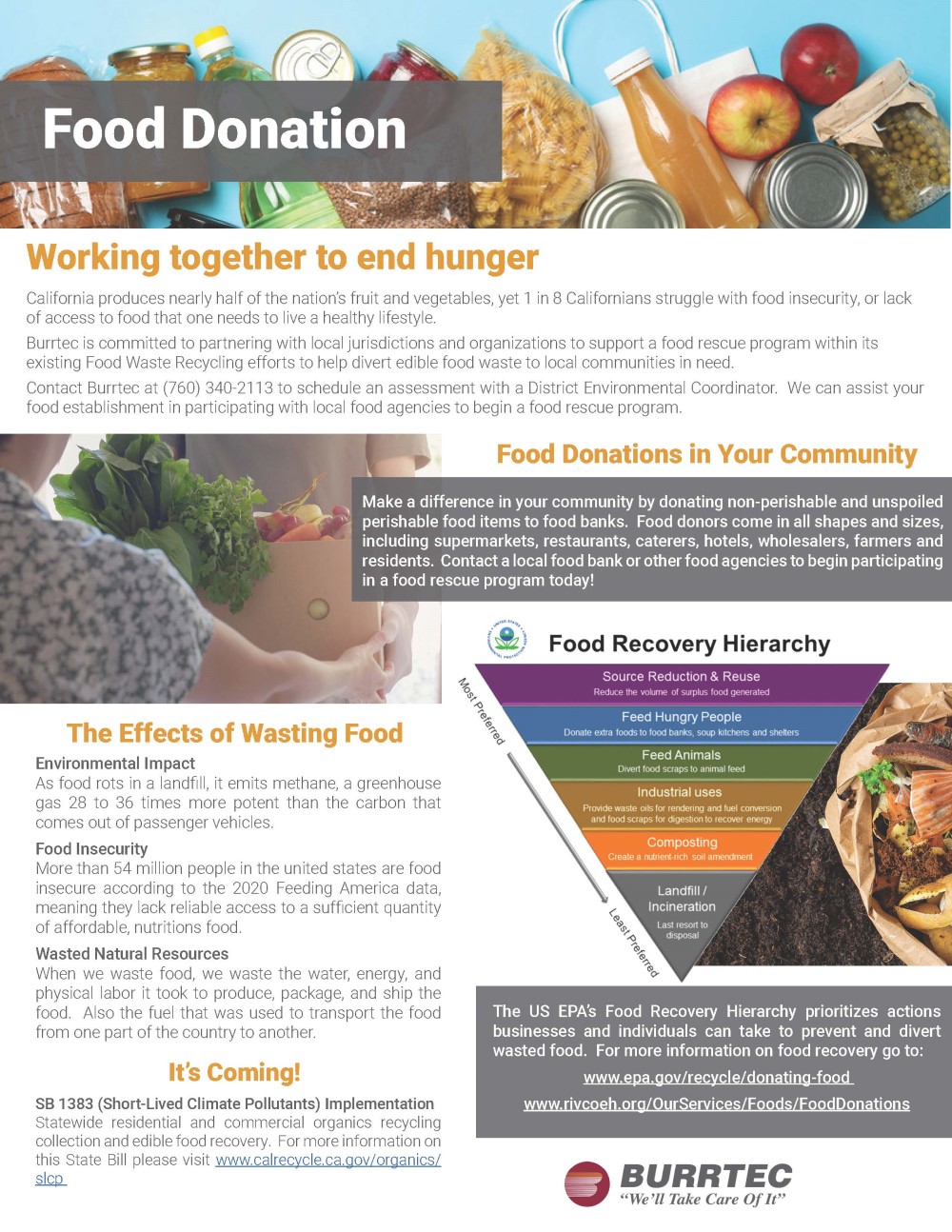 Burrtec Food Donation Flyer