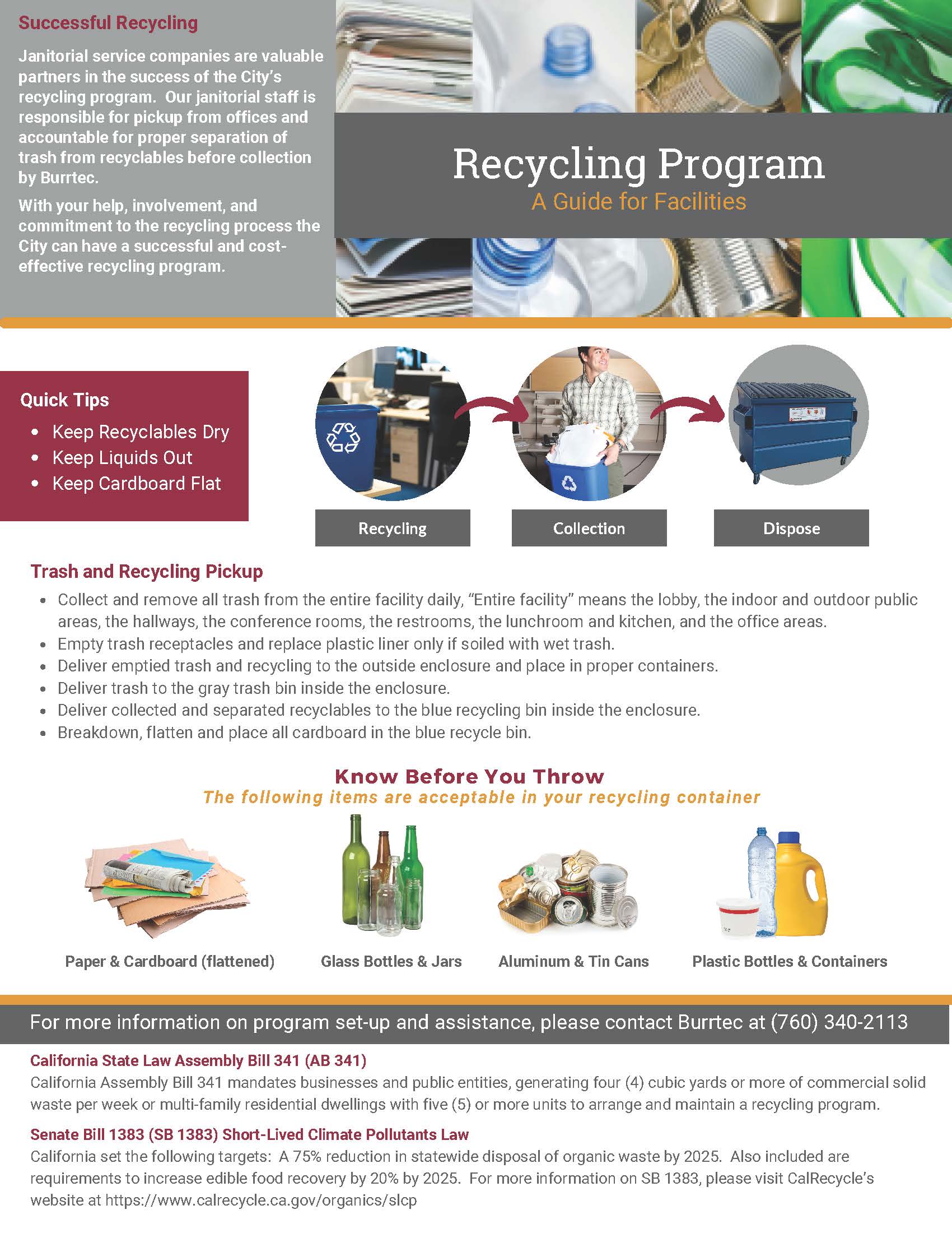 Burrtec Recycling Guide for Facilities