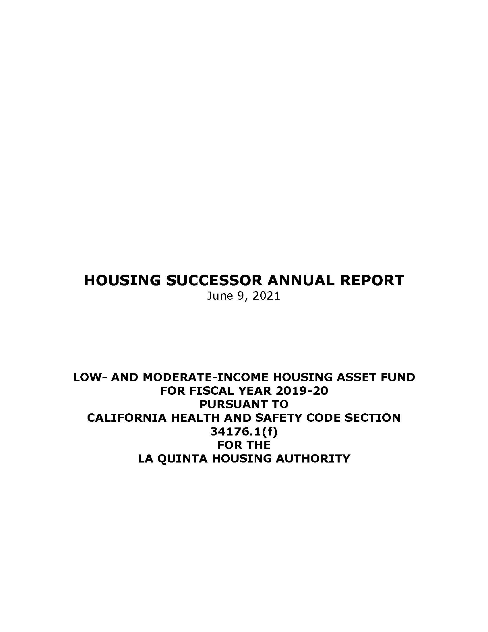 Housing Successor Report pic